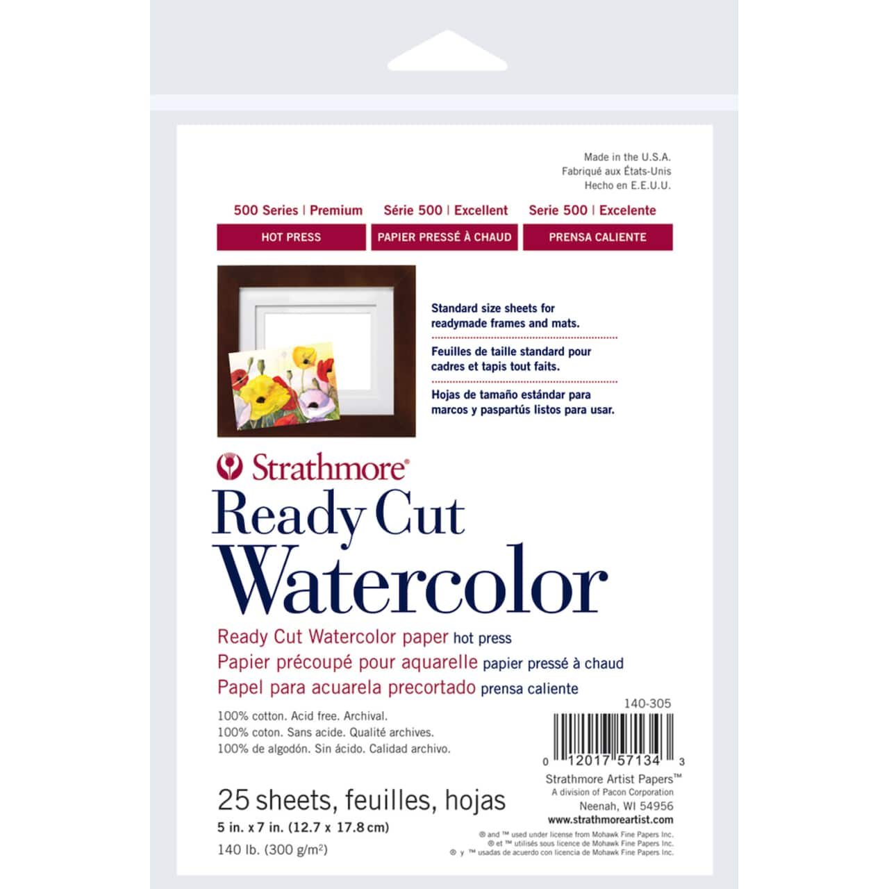 Strathmore® 500 Series Hot-Press Ready Cut Watercolor Paper